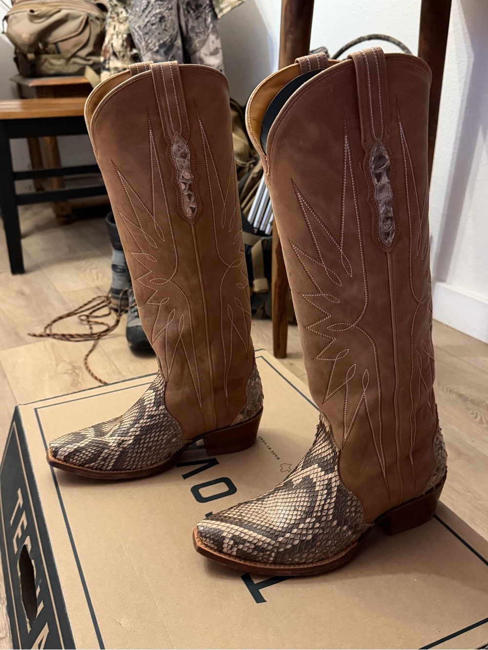 Women's Tecovas Mangrove Python Loretta Leather Western Boots